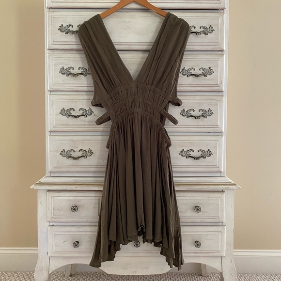 Windsor Summer Vibes Olive Gauze Dress - Picture 4 of 7